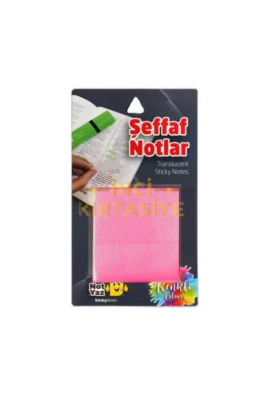 NOT YAZ RENKLİ ŞEFFAF NOTLUK