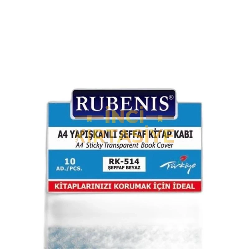 RUBENİS A4 YAPIŞKANLI BUZLU ŞEFFAF KİTAP KABI BEYAZ