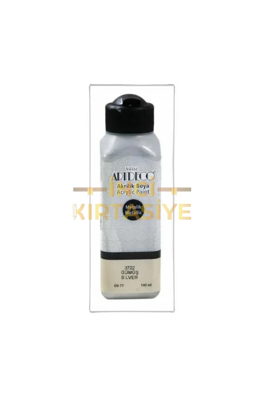 ARTDECO METALIK AKRILIK BOYA 140ML GÜMÜŞ 3722