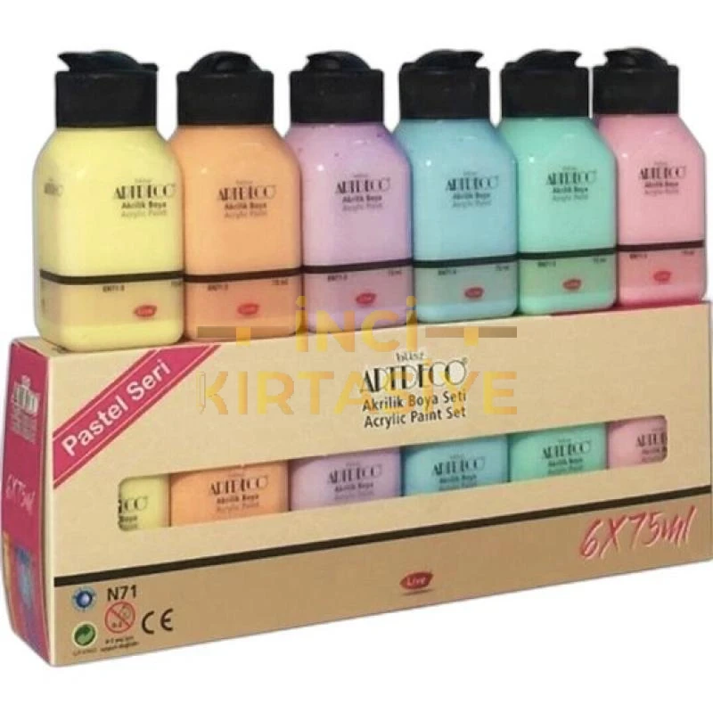 ARTDECO AKRILIK BOYA 6X75ML SET - PASTEL RENKLER