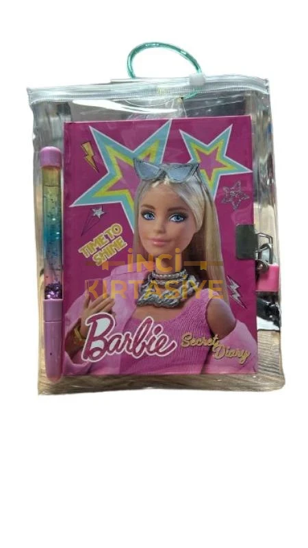BARBİE KİLİTLİ HATIRA DEFTERİ + KALEM SET
