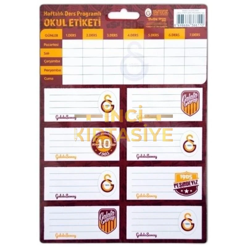 GALATASARAY OKUL ETİKETİ DERS PROGRAMLI 3YP