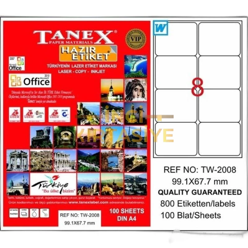TANEX TW-2008 BİLGİSAYAR ETİKETİ