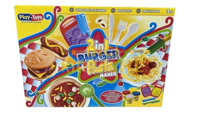 PLAY TOYS 2 İN 1 BURGER + PASTA YAPIM SETİ
