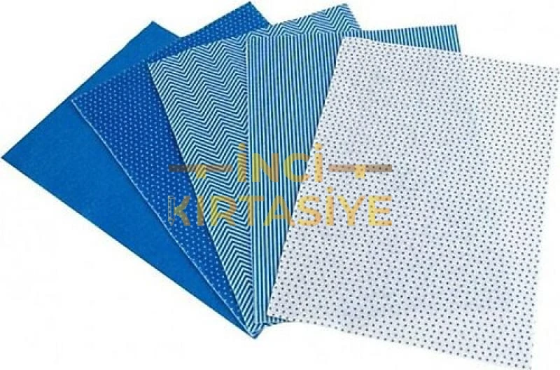 LİNO KEÇE MAVİ 5 DESEN 10'LU (20X30 CM.)