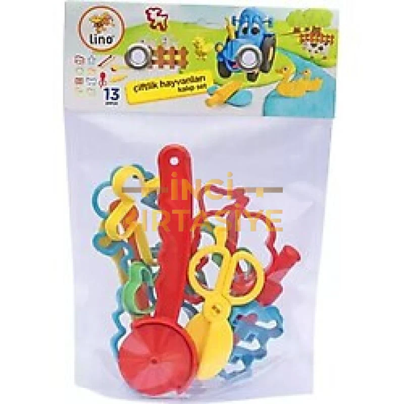 LİNO OYUN HAMURU KALIP SETİ ÇİFTLİK HAYVANLARI 11 PARÇA