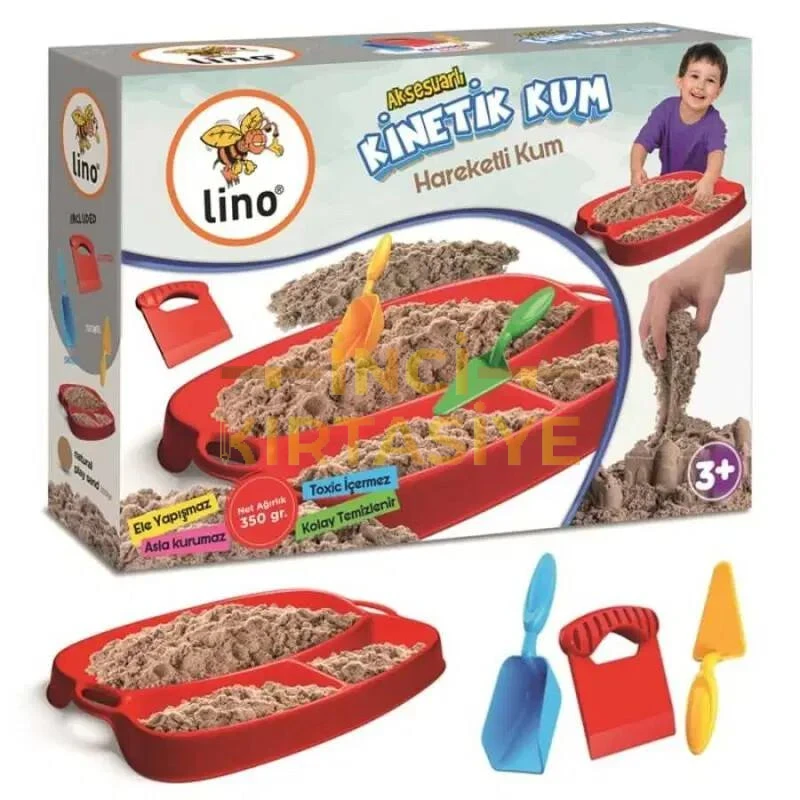LİNO KİNETİK KUM SETİ 350GR KUM + TEPSİ + KÜREK + MALA + KESİCİ