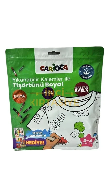 CARİOCA BOYANABİLİR TİŞÖRT - YIKANABİLİR KALEMLER İLE TİŞÖRTÜNÜ BOYA 3-4 YAŞ