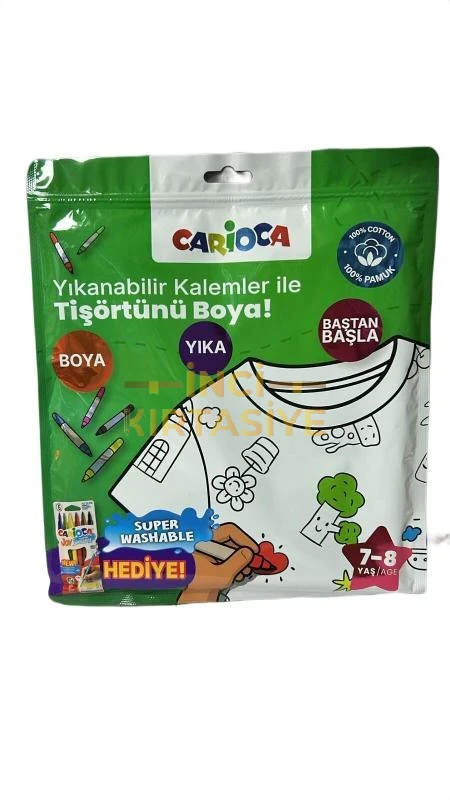 CARİOCA BOYANABİLİR TİŞÖRT - YIKANABİLİR KALEMLER İLE TİŞÖRTÜNÜ BOYA 7-8 YAŞ
