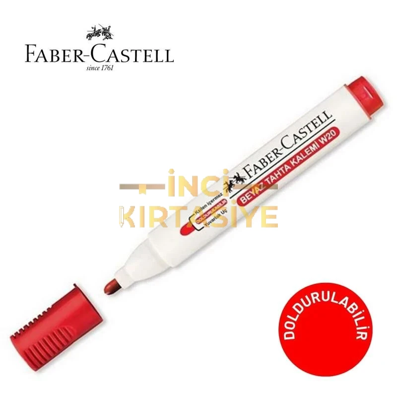 FABER-CASTELL W20 BEYAZ TAHTA KALEMİ KIRMIZI