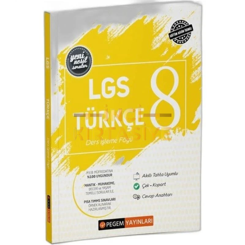 PEGEM YAYINLARI 2022 LGS TÜRKÇE DERS İŞLEME FÖYÜ