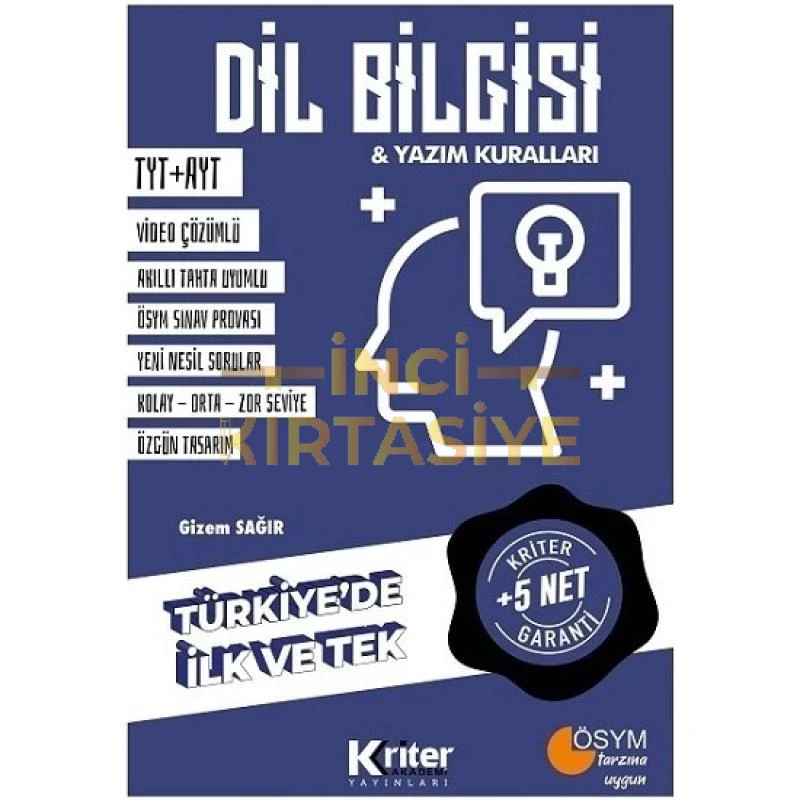 5 NET GARANTILI DIL BILGISI KRITER AKADEMI YAYINLARI