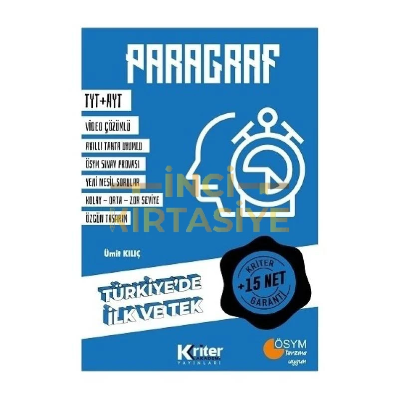15 NET GARANTILI PARAGRAF KRITER AKADEMI YAYINLARI