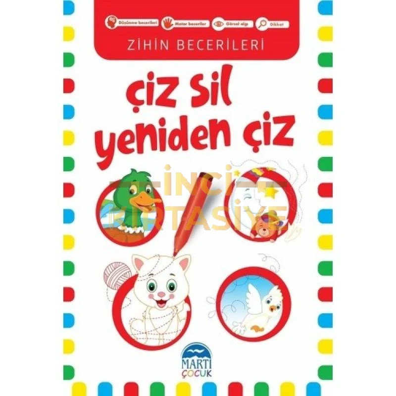 ZIHIN BECERILERI ÇIZ SIL YENIDEN ÇIZ KIRMIZI