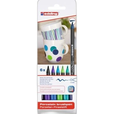 EDDİNG 4200  PORSELEN KALEMI 6LI SET- SOGUK RENKLER (E-4200)