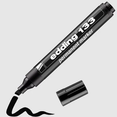 EDDİNG 133 PERMANENT MARKER KOLİ KALEMİ KESİK UÇLU SİYAH