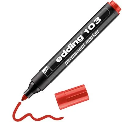 EDDİNG 103 PERMANENT MARKER KALEM YUVARLAK UÇ KIRMIZI