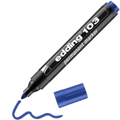 EDDİNG 103 PERMANENT MARKER KALEM YUVARLAK UÇ MAVİ
