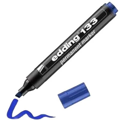 EDDİNG 133 PERMANENT MARKER KOLİ KALEMİ KESİK UÇLU MAVİ