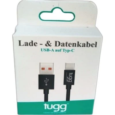 TUGG GERMANY ŞARRJ VE VERI KABLOSU USB-ATYPE-C 1 M SIYAH