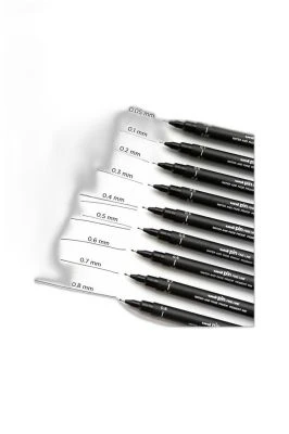 UNİ PİN 0.4 FİNE LİNE AKRİLİK UÇLU KALEM SİYAH