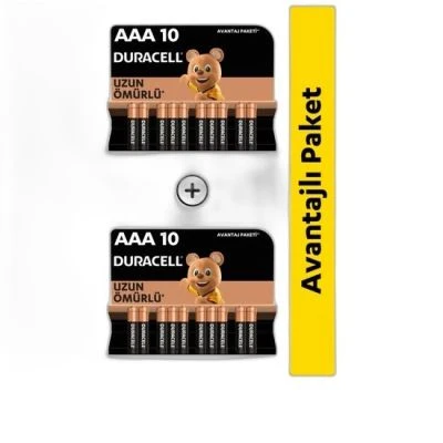 DURACELL AAA 1,5V ALKALİNE İNCE PİL 2'Lİ