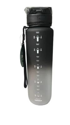 UZSPACE 1000 ML GRADİENT SİYAH BEYAZ TRİTAN SU MATARASI