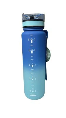 UZSPACE 1000 ML GRADİENT KOYU MAVİ AÇIK MAVİ TRİTAN SU MATARASI