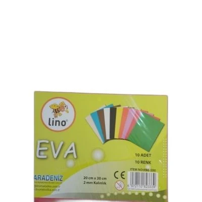 LİNO EVA 20X30 CM.10 RENK 2MM. 10'LU PAKET