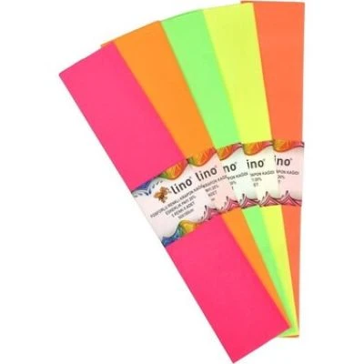 LİNO LÜX FOSFORLU KRAPON KAĞIDI 5 RENK  (50X100 CM.)