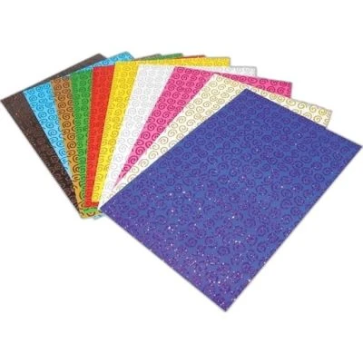 LİNO EL İŞİ KAĞIDI SİMLİ SPİRAL DESENLİ 10 RENK 10'LU (20X30 CM.)