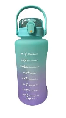 VAGONLİFE 2500 ML SOFT-TOUCH MOTİVASYON SU MATARASI MAVİ MOR