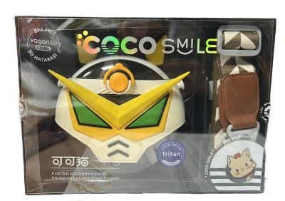 COCO SMİLE ÖZEL KUTULU 630 ML PİPETLİ ROBOT TEMALI TRİTAN SU MATARASI BEYAZ