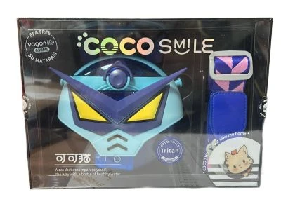 COCO SMİLE ÖZEL KUTULU 630 ML PİPETLİ ROBOT TEMALI TRİTAN SU MATARASI MAVİ