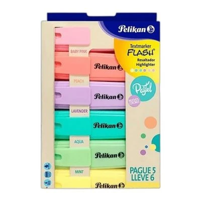 PELİKAN 6 LI PASTEL FOSFORLU İŞARETLEME KALEMİ