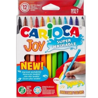 CARİOCA JOY SÜPER YIKANABİLİR KEÇELİ BOYA KALEMİ 12'Lİ