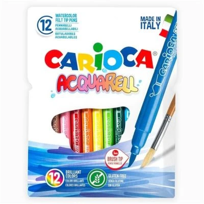 CARİOCA ACQUARELL FIRÇA UÇLU KEÇELİ BOYA KALEMİ 12'Lİ