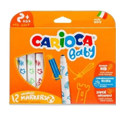 CARİOCA JUMBO BEBEK SÜPER YIKANABİLİR KEÇELİ BOYA KALEMİ 12'Lİ 2+ YAŞ