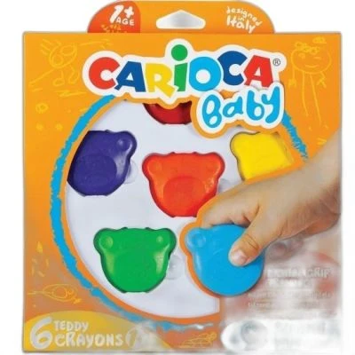 CARİOCA TEDDY BEBEK CRAYONS 6'LI 1+ YAŞ