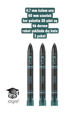 WRITECH SİYAH YEŞİL KALEM UCU 0.7 HB 60MM