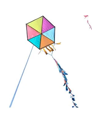 GÜLEN KUMAŞ ÇERÇEVELİ ALTIGEN UÇURTMA