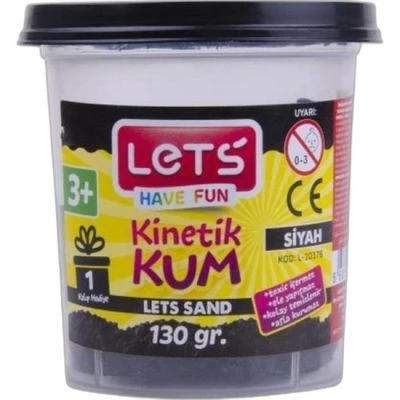 LETS KINETIK KUM 130 GR. SIYAH PLASTIK KUTU