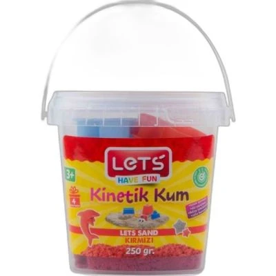 LETS KİNETİK KUM 250GR KIRMIZI PLASTİK KUTU