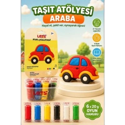 LETS OYUN HAMURU TAŞIT ATÖLYESİ ARABA 6 RENK 120G