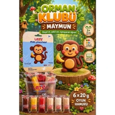 LETS OYUN HAMURU ORMAN KULÜBÜ MAYMUN 6 RENK 120G