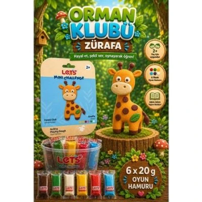 LETS OYUN HAMURU ORMAN KULÜBÜ ZÜRAFA 6 RENK 120G