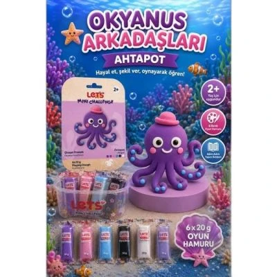 LETS OYUN HAMURU OKYANUS ARKADAŞLARI AHTAPOT 6 RENK 120G