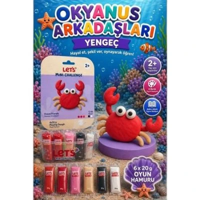 LETS OYUN HAMURU OKYANUS ARKADAŞLARI YENGEÇ 6 RENK 120G