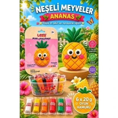 LETS OYUN HAMURU NEŞELİ MEYVELER ANANAS 6 RENK 120G