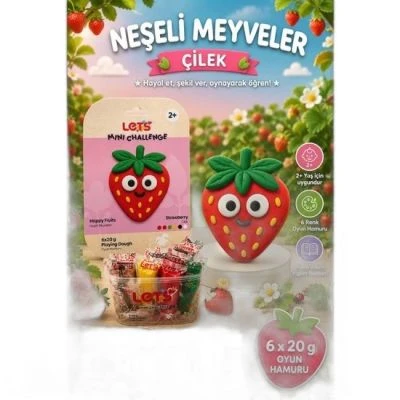 LETS OYUN HAMURU NEŞELİ MEYVELER ÇİLEK 6 RENK 120G